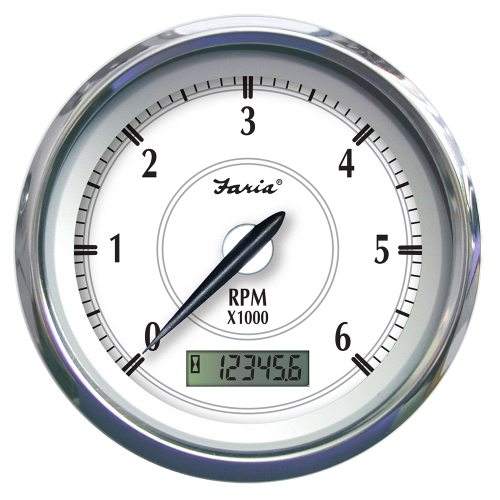 Faria Beede Instruments - Faria Newport SS 4" Tachometer w/Hourmeter f/Gas Outboard - 7000 RPM