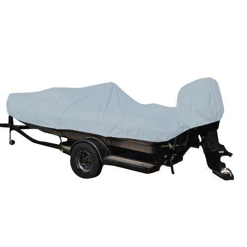 Carver by Covercraft - Carver Performance Poly-Guard Styled-to-Fit Boat Cover f/19.5&#39; Fish &amp; Ski Style Boats w/Walk-Thru Windshield - Grey