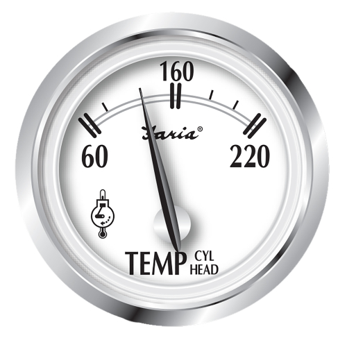 Faria Beede Instruments - Faria Newport SS 2" Cylinder Head Temperature Gauge w/Sender - 60&deg; to 220&deg; F