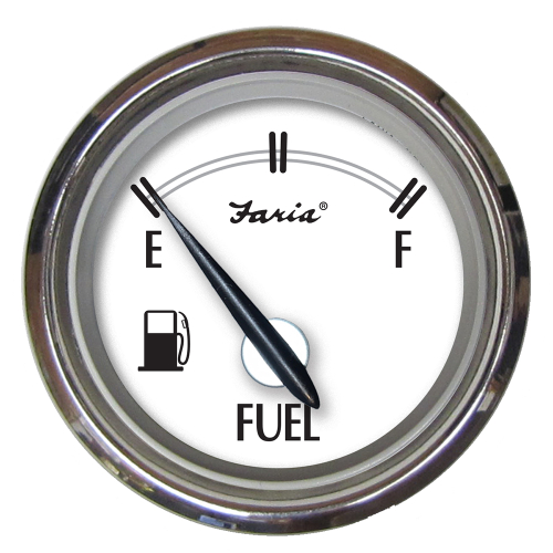Faria Beede Instruments - Faria Newport SS 2" Fuel Level Gauge - E-1/2-F