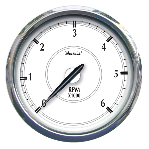 Faria Beede Instruments - Faria Newport SS 5" Tachometer f/Gas Inboard - 6000 RPM