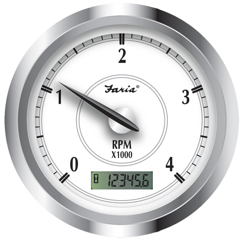 Faria Beede Instruments - Faria Newport SS 4" Tachometer w/Hourmeter f/Diesel w/Magnetic Take Off - 4000 RPM