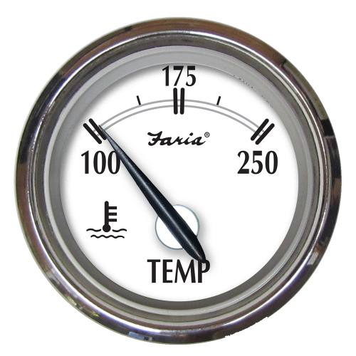 Faria Beede Instruments - Faria Newport SS 2" Water Temperature Gauge - 100&deg; to 250&deg; F