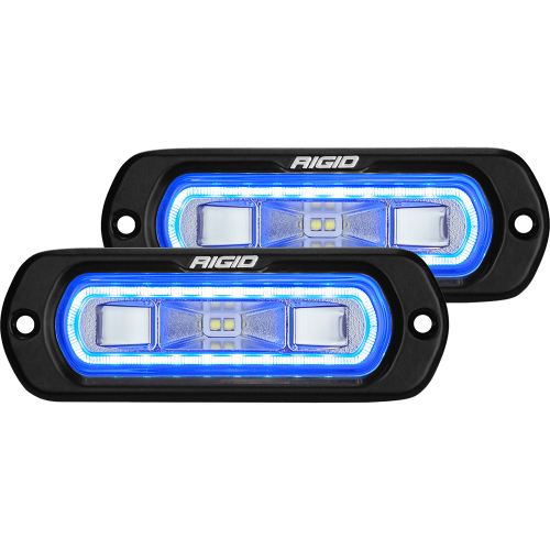 RIGID Industries - RIGID Industries SR-L Series Flush Mount Spreader Light - Black Housing - Blue Halo