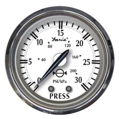 Faria Beede Instruments - Faria Newport SS 2" Water Pressure Gauge Kit - 0 to 30 PSI