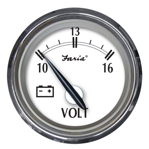 Faria Beede Instruments - Faria Newport SS 2" Voltmeter - 10 to 16V