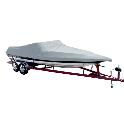 Carver by Covercraft - Carver Poly-Flex II Styled-to-Fit Boat Cover f/18.5' Sterndrive Ski Boats with Low Profile Windshield - Grey