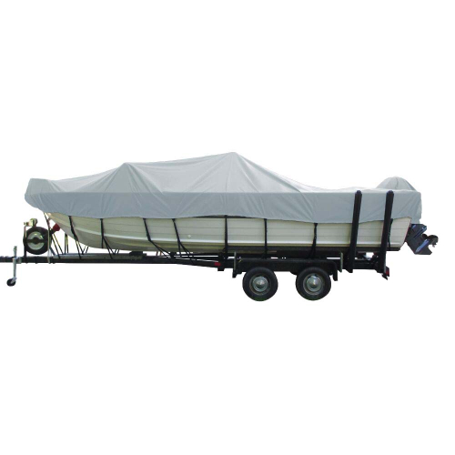 Carver by Covercraft - Carver Sun-DURA&reg; Wide Series Styled-to-Fit Boat Cover f/19.5&#39; Aluminum V-Hull Boats with Walk-Thru Windshield - Grey