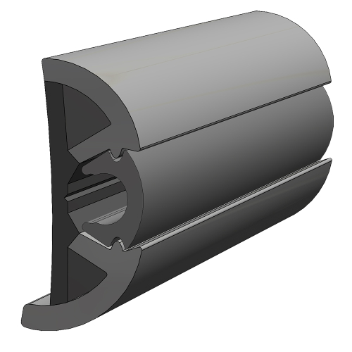 TACO Marine - TACO SuproFlex Rub Rail Kit Gray w/Gray Insert - 2"H x 1.2"W x 80&#39;L