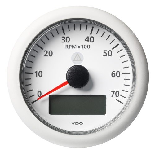 Veratron - Veratron 3-3/8" (85MM) ViewLine Tachometer w/Multi-Function Display - 0 to 7000 RPM - White Dial &amp; Bezel