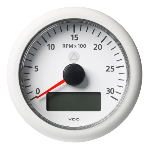 Veratron - Veratron 3-3/8" (85MM) ViewLine Tachometer with Multi-function Display - 0 to 3000 RPM - White Dial &amp; Bezel