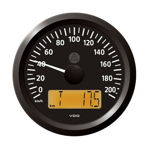 Veratron - Veratron 3-3/8" (85 mm) ViewLine Speedometer - 0 to 200 KMH - 12/24V - Black Dial &amp; Triangular Bezel