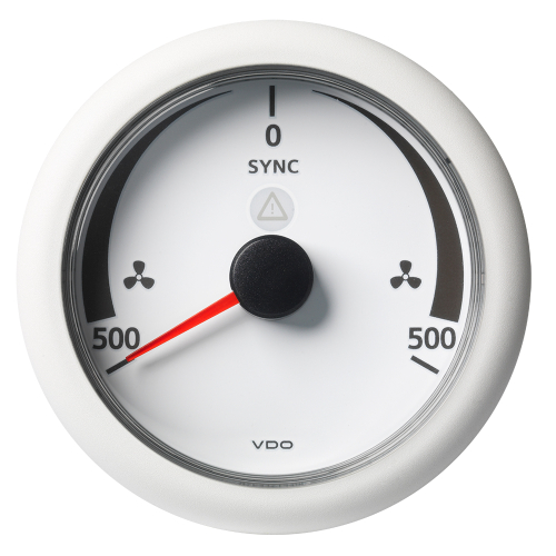 Veratron - Veratron 3-3/8" (85MM) ViewLine Synchronizer -500/+500 RPM - 8 to 32V - White Dial &amp; Bezel