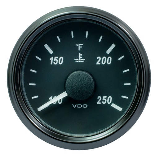 VDO - VDO SingleViu 52mm (2-1/16") Water Temp. Gauge - 250&deg; F - 291-22 OHM