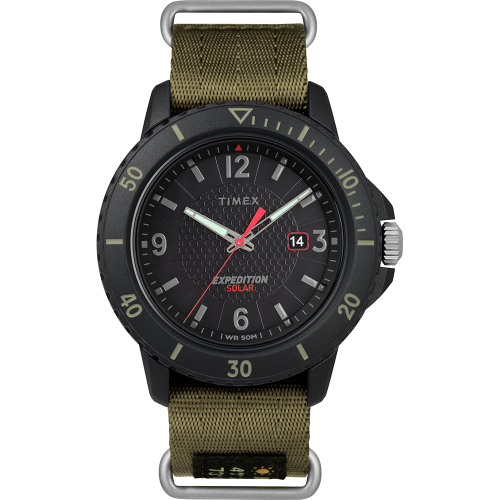 Timex - Timex Gallatin Nylon Slip-Thru Watch - Solar Green/Black Dial