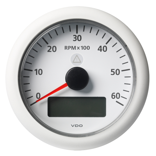 Veratron - Veratron 3-3/8" (85MM) ViewLine Tachometer w/Multi-Function Display - 0 to 6000 RPM - White Dial &amp; Bezel