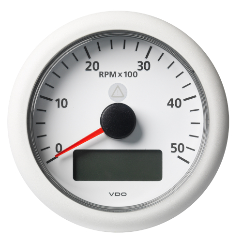 Veratron - Veratron 3-3/8" (85MM) ViewLine Tachometer w/Multi-Function Display - 0 to 5000 RPM - White Dial &amp; Bezel