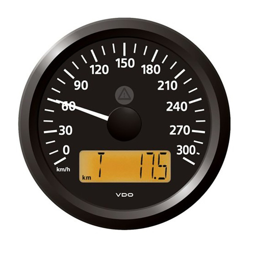 Veratron - Veratron 3-3/8" (85 mm) ViewLine Speedometer - 0 to 300 KMH - 12/24V - Black Dial &amp; Triangular Bezel