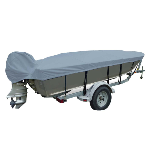 Carver by Covercraft - Carver Sun-DURA&reg; Wide Series Styled-to-Fit Boat Cover f/18.5&#39; V-Hull Fishing Boats - Grey