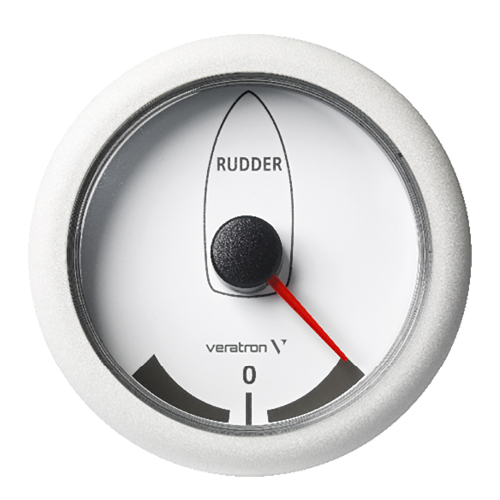 Veratron - Veratron 3-3/8" (85MM) ViewLine Rudder Angle Indicator -45&deg;/+45&deg; - 8 to 32V - White Dial &amp; Bezel
