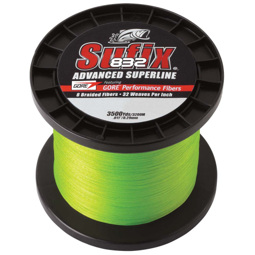 Sufix - Sufix 832&reg; Advanced Superline&reg; Braid - 30lb - Neon Lime - 3500 yds