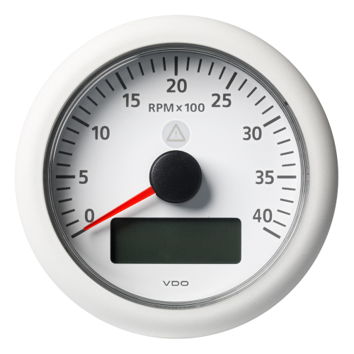 Veratron - Veratron 3-3/8" (85MM) ViewLine Tachometer w/Multi-Function Display - 0 to 4000 RPM - White Dial &amp; Bezel