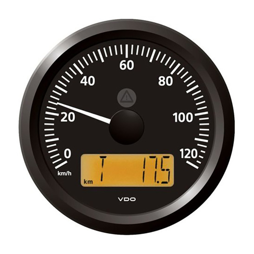Veratron - Veratron 3-3/8" (85 mm) ViewLine Speedometer - 0 to 120 KMH - 12/24V - Black Dial &amp; Triangular Bezel