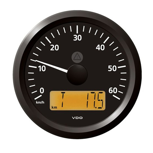 Veratron - Veratron 3-3/8" (85 mm) ViewLine Speedometer - 0 to 60 KMH - 12/24V - Black Dial &amp; Triangular Bezel