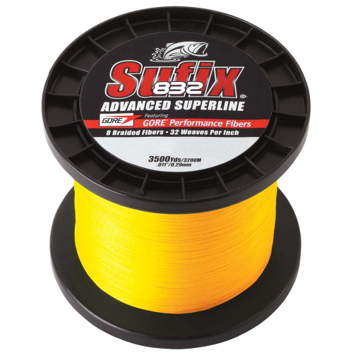 Sufix - Sufix 832&reg; Advanced Superline&reg; Braid - 20lb - Hi-Vis Yellow - 3500 yds