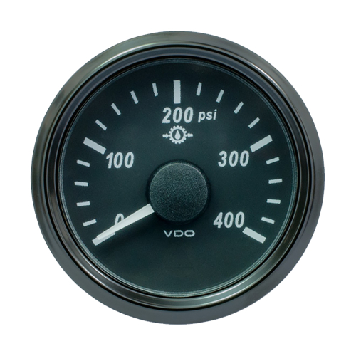VDO - VDO SingleViu 52mm (2-1/16") Oil Pressure Gauge - 400 PSI - 0-180 Ohm