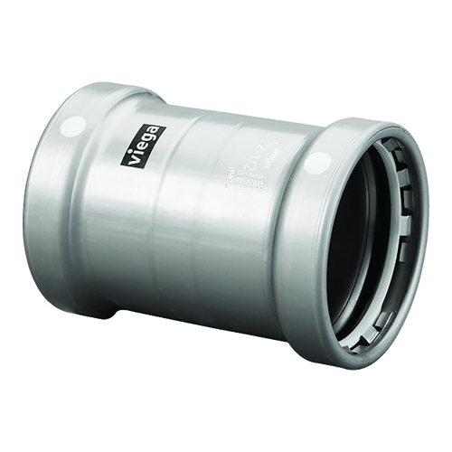 Viega - Viega MegaPress 2-1/2" Carbon Steel Coupling w/o Stop w/FMK - Double Press Connection - Smart Connect Technology