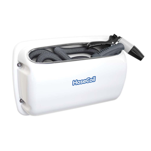 HoseCoil - HoseCoil Side Mount Expandable Enclosure w/50&prime; Hose &amp; Rubber Tip Nozzle