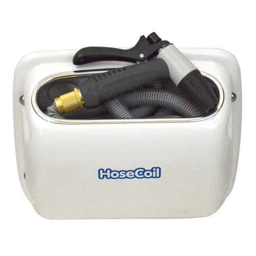 HoseCoil - HoseCoil Side Mount Expandable Enclosure w/25&prime; Hose &amp; Rubber Tip Nozzle