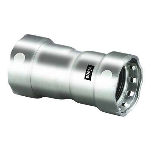 Viega - Viega MegaPress 1/2" Stainless Steel 304 Coupling w/Stop - Double Press Connection - Smart Connect Technology