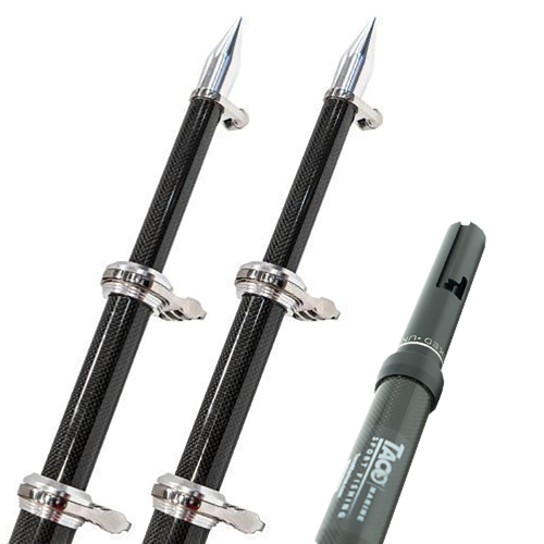TACO Marine - TACO 20&#39; Carbon Fiber Twist &amp; Lock Outrigger Poles f/GS-450, GS-500 &amp; GS-1000 Bases - Black