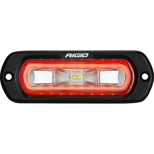 RIGID Industries - RIGID Industries SR-L Series Marine Spreader Light - Black Flush Mount - White Light w/Red Halo