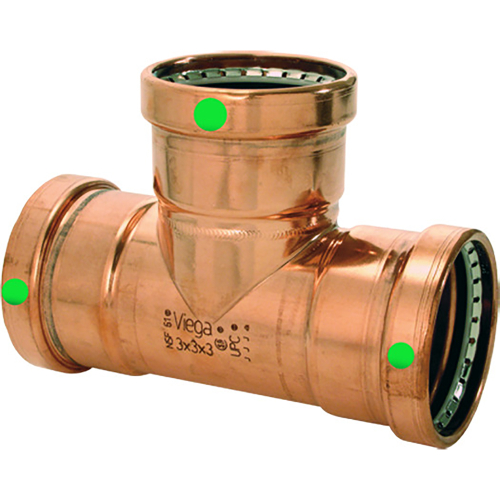 Viega - Viega ProPress 2-1/2" Copper Tee - Triple Press Connection - Smart Connect Technology