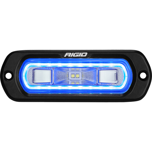 RIGID Industries - RIGID Industries SR-L Series Marine Spreader Light - Black Flush Mount - White Light w/Blue Halo