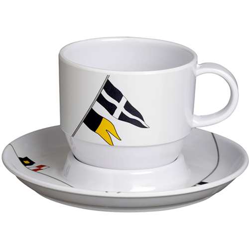 Marine Business - Marine Business Melamine Tea Cup &amp; Plate Breakfast Set - REGATA - Set of 6