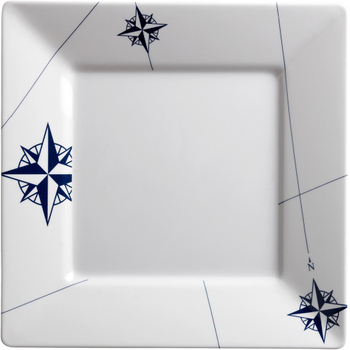 Marine Business - Marine Business Melamine Square, Flat Dinner Plate - NORTHWIND - 10" x 10" Set of 6