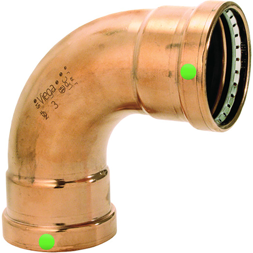 Viega - Viega ProPress 2-1/2" - 90&deg; Copper Elbow - Double Press Connection - Smart Connect Technology