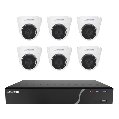 Speco Tech - Speco 8 Channel NVR Kit w/6 Outdoor IR 5MP IP Cameras 2.8mm Fixed Lens - 2TB