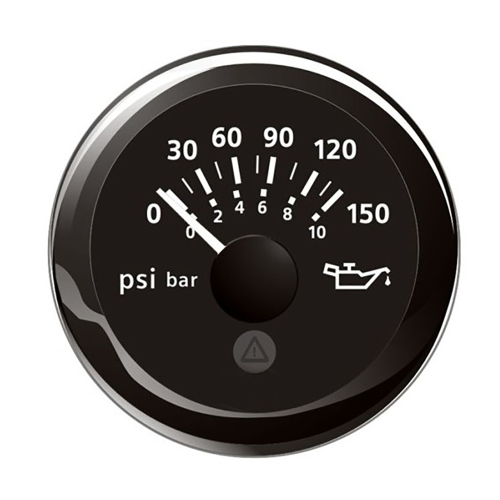 Veratron - Veratron 52MM (2-1/16") ViewLine Oil Pressure Indicator 0 to 150 PSI - Black Dial &amp; Round Bezel