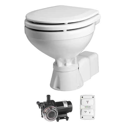 Johnson Pump - Johnson Pump AquaT Toilet Silent Electric Compact - 12V w/Pump