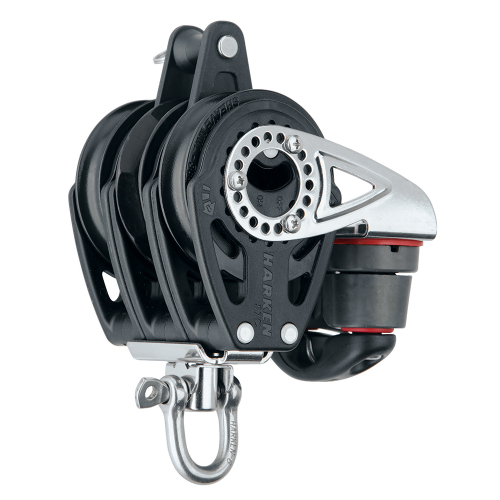 Harken - Harken 57mm Triple Carbo Block - Swivel, Becket, Cam Cleat