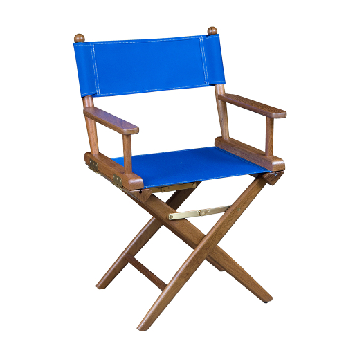 Whitecap - Whitecap Director&#39;s Chair w/Blue Seat Covers - Teak