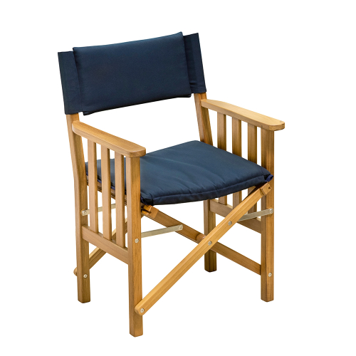 Whitecap - Whitecap Director&#39;s Chair II w/Navy Cushion - Teak