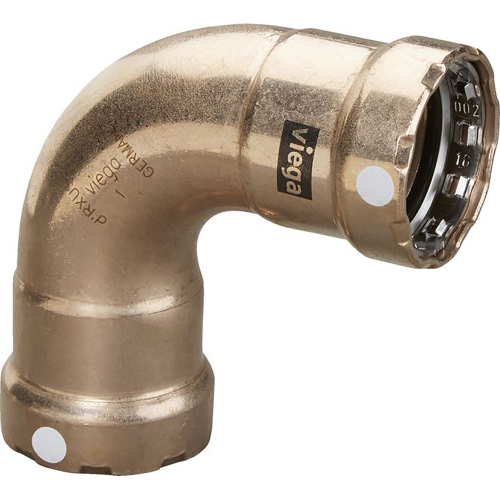 Viega - Viega MegaPress 3/4" 90&deg; Copper Nickel Elbow - Double Press Connection - Smart Connect Technology