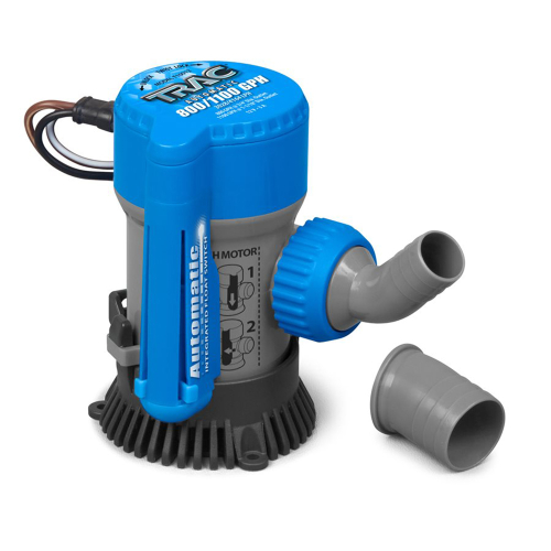 TRAC Outdoors - TRAC Bilge Pump - Automatic - 800/1100GPH - 3/4" &amp; 1-1/8" Outlets