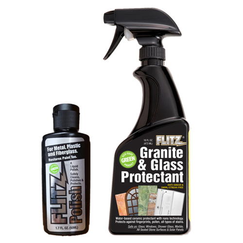 Flitz - Flitz Granite &amp; Glass Protectant 16oz Spray Bottle w/1-1.7oz Liquid Polish